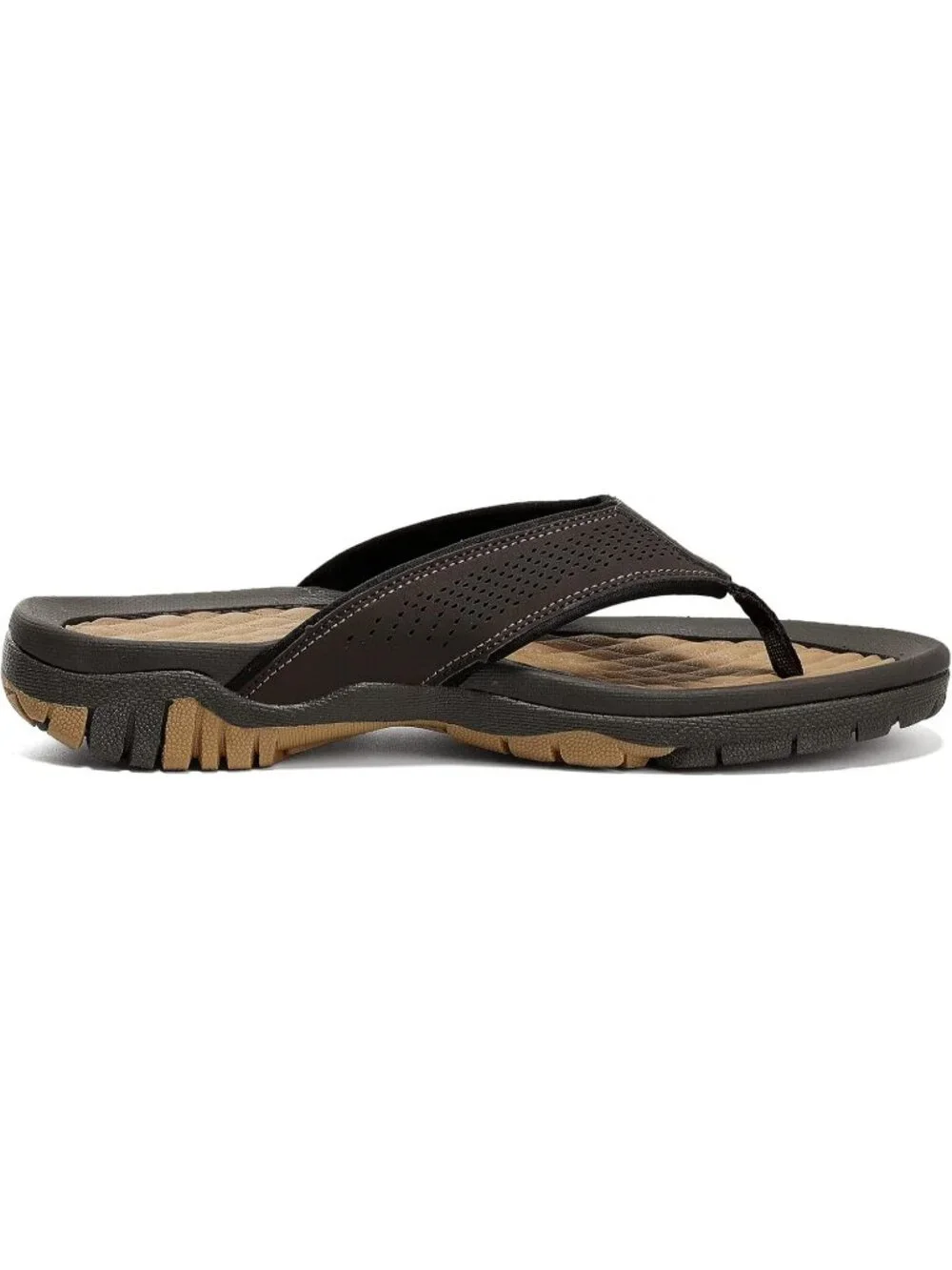 Men's Dark Brown Beach Flip-Flops Water Outdoor Athletic Thong Sandal Slipper